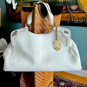 Cartier Marcello De Ivory Leather Tote
18.5"L x 6.25"W x 9"H